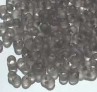 25 grams of 3x7mm Matte Black Diamond Farfalle Seed Beads